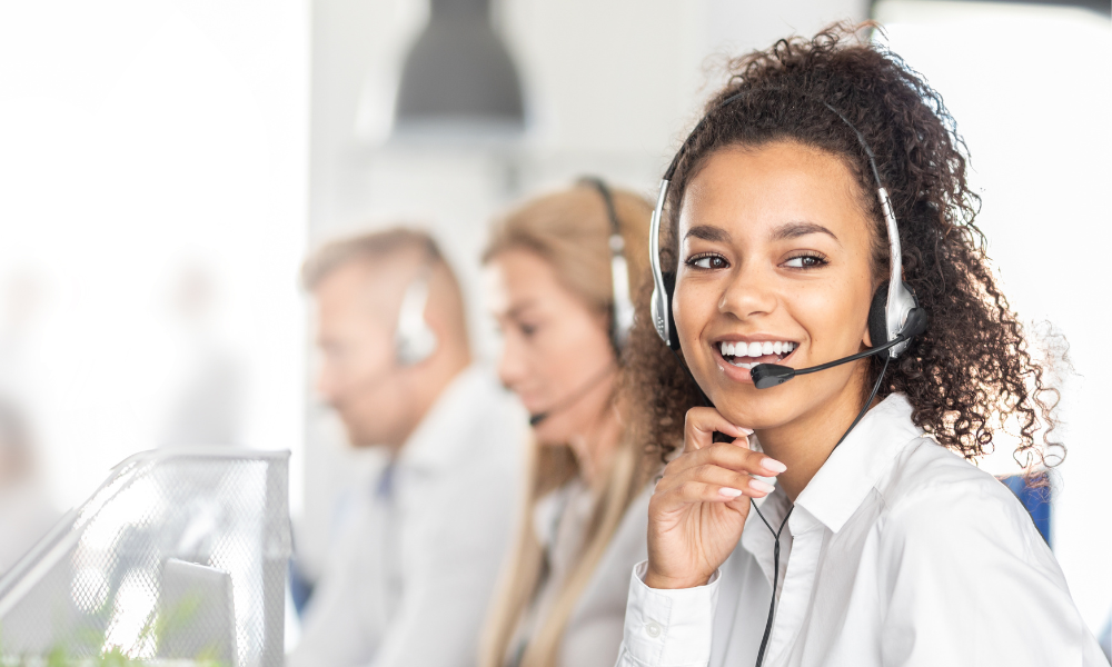Contact Center Rep Ready to Help You
